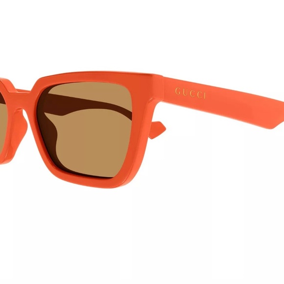 NEW GUCCI ORANGE BROWN WOMEN SUNGLASSES GUCCI CAT EYE ORANGE SUNGLASSES - Picture 3 of 4